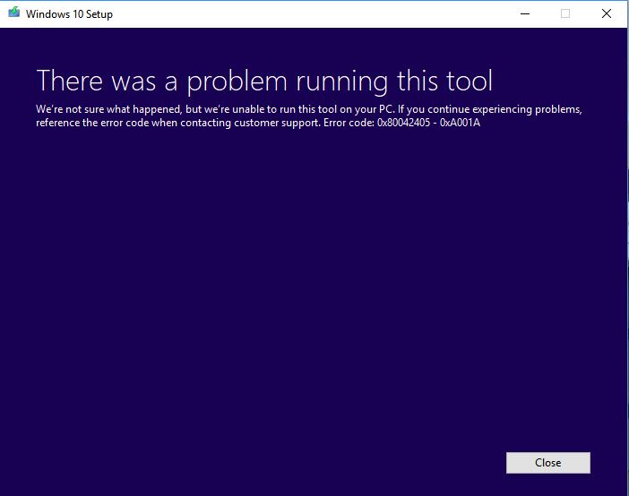 windows 10 install media error